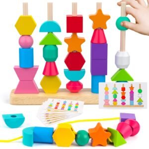 Montessori Wooden Beads Sequencing Toy Set