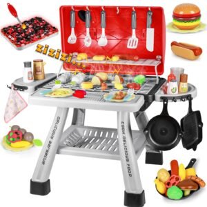 Kids Kitchen Playset Toy Grill BBQ