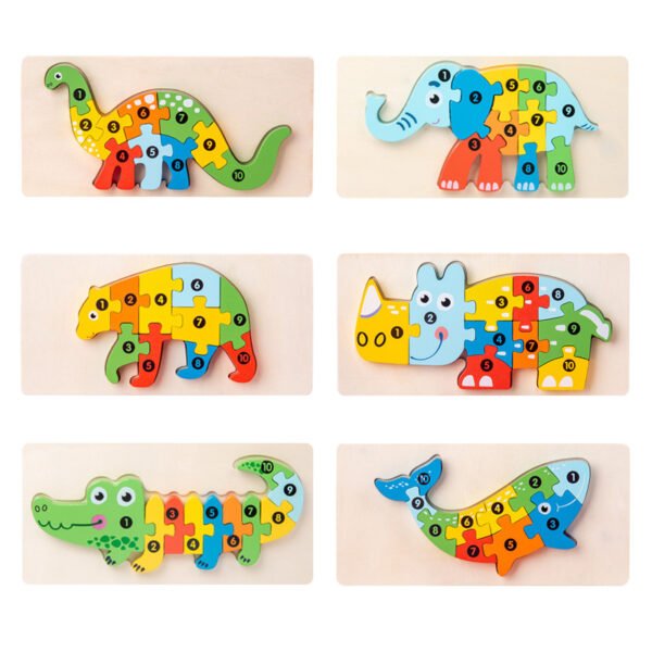 Wooden Animal Number Puzzle